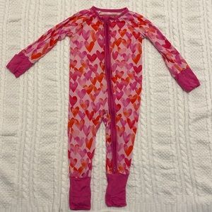 Little sleepies heart print onesie pajamas. 3-6 months